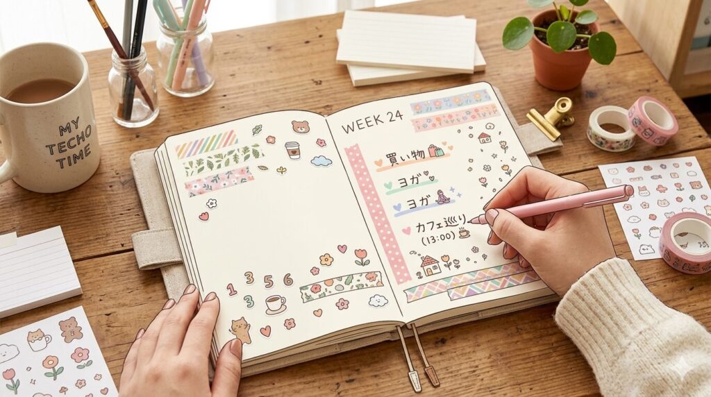 手帳デコのテクニック解説イメージ
